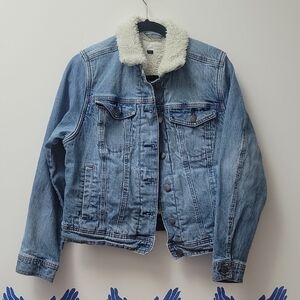 Denim Jacket with Sherpa Collar